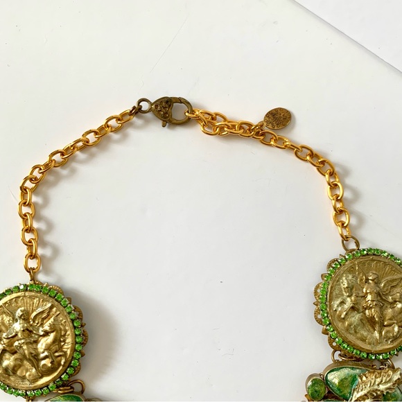 OOAK handmade unicorn gemstone bib necklace - Picture 6 of 7